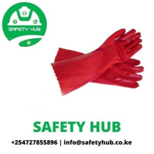 Red PVC gloves