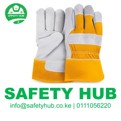 Safety leather gloves with a double coated palm