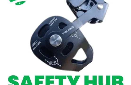 Non-Return Pulley for lifting heavy objects onto tall buildings