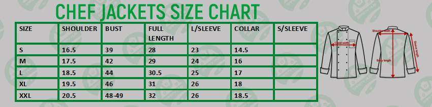 Chef Jackets Size Chart