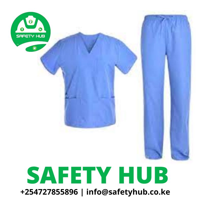 Sky blue medical scrubs