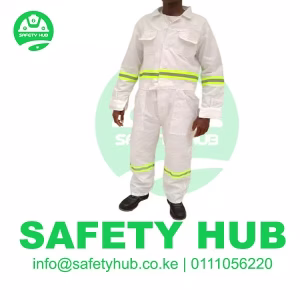 White overalls with reflectors