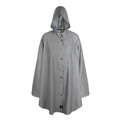 Grey Waterproof Poncho Raincoat