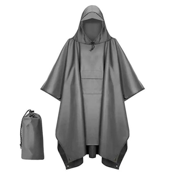 Grey Waterproof Poncho Raincoat Grey Waterproof Poncho Raincoat