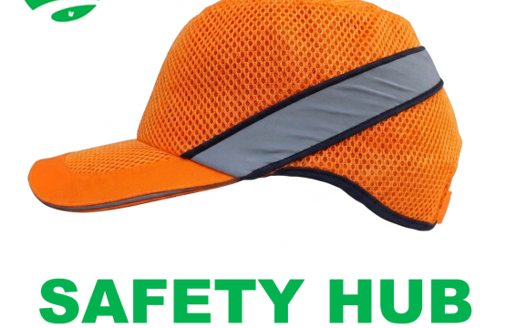 Orange bump caps for construction managers
