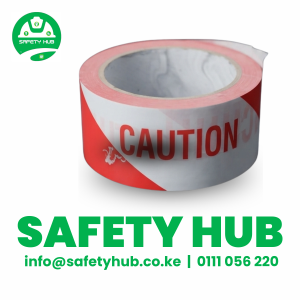White and red caution tape